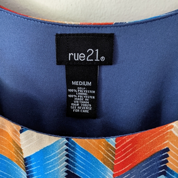 Rue 21 Colorful Chevron Print Dress Medium - Picture 5 of 8